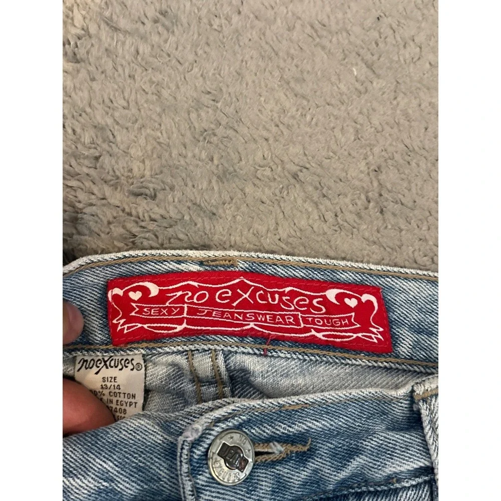 No Excuses Vintage High Waisted Tapered Leg Light Wash Denim Jeans Size 13/14